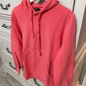 Hollister Coral Pink Cowl-Neck Pullover Hoodie